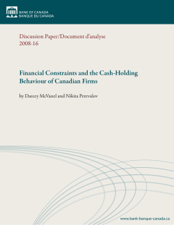 Financial Constraints and the Cash-Holding Behaviour of Canadian