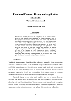 3.3 Emotional finance and stock market anomalies