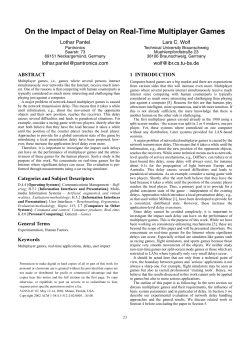 On the Impact of Delay on RealaTime Multiplayer Games