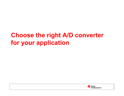 Choose the right A/D converter for your application