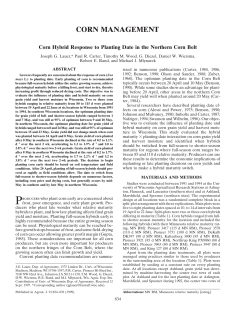 corn management - Wisconsin Corn Agronomy