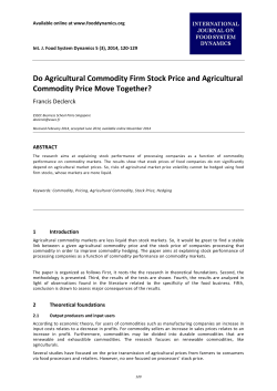 Do Agricultural Commodity Firm Stock Price and