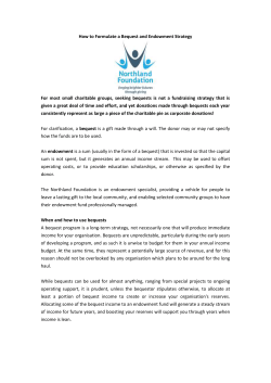 How to formulate a bequest strategy