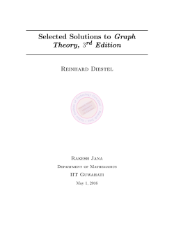 Selected Solutions to Graph Theory, 3 Edition
