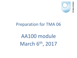 Preparation for TMA 06