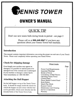 Ball Machine Manual