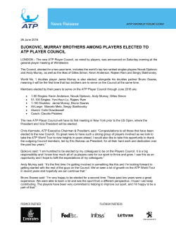 News Release - ATP World Tour