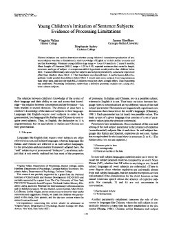 bung Children`s Imitation of Sentence Subjects