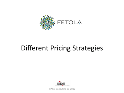 Pricing Strategies