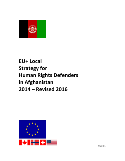 170115 final EU+ Local Strategy for HRDs in Afghanistan
