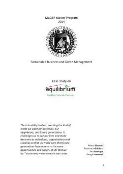 MaGER Master Program 2014 Sustainable Business and Green
