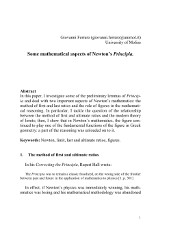 Some mathematical aspects of Newton`s Principia. - Hal-SHS