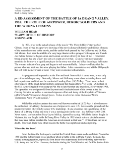A Re-Assessment of the Battle of Ia Drang Valley, 1965