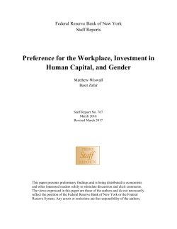 Preference for the Workplace, Investment in Human Capital, and