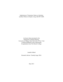 Implications of Tanzanian Culture on Nutrition and their Effects in