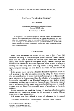 On Fuzzy Topological Spaces