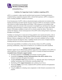 Guidelines For Supporting Candidates Completeing edTPA