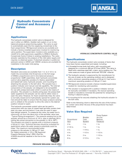 Hydraulic Concentrate Control and Accessory Valves