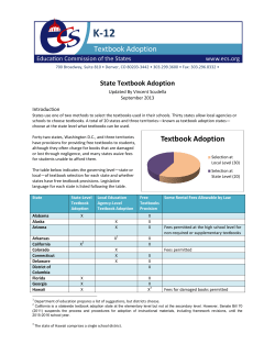 State Textbook Adoption - Education Commission of the States