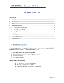 PROBABILITY NOTIONS