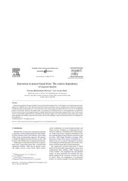 Innovation in project-based firms: The context dependency of