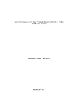 export behavior of the turkish manufacturing firms, 1989