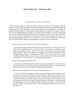 Math 2250 Lab #2 : Throwing a ball