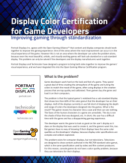 Display Color Certification for Game Developers