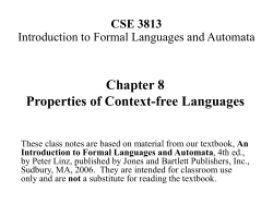 The pumping lemma for context-free languages
