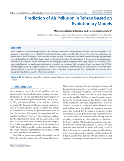 Prediction of Air Pollution in Tehran based on Evolutionary Models