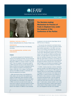 The Decision-making Mechanism for Process of Trade in Elephant