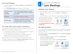 Lync Meetings Quick Reference Card