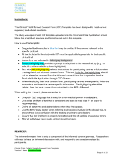 CTO`s Clinical Trial Common Consent Form