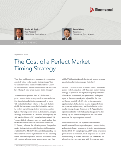 The Cost of a Perfect Market Timing Strategy