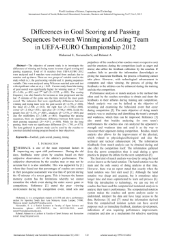 Differences in Goal Scoring and Passing Sequences between