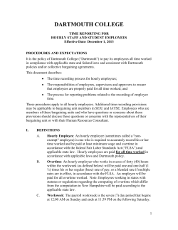 Time Reporting for Hourly Staff and Student Employees