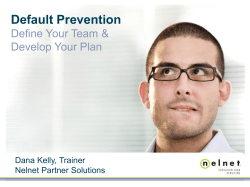 Default Prevention: Define Your Team