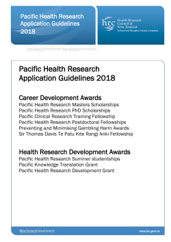 Health Research Council of New Zealand Research Proposal