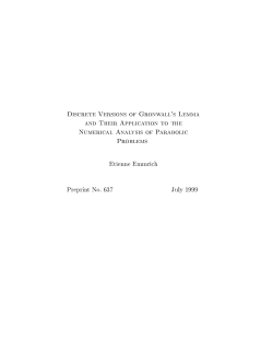Discrete Versions oF Gronwall&sup3;s Lemma and Their Application to the