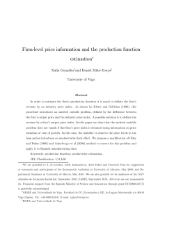 Firm-level price information and the production function estimation&lowast;
