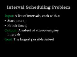 Interval Scheduling Problem