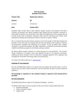 Role Description Quotable Value Limited Position Title: Mobile Data