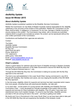 Issue 64 Winter 2015 - Disability Services Commission