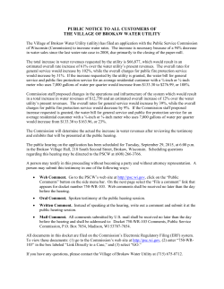 public notice to all customers of the village of brokaw water utility