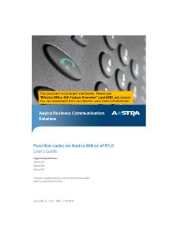 eud-1334_en/1.32 - Function codes on Aastra 400 as of R1.0