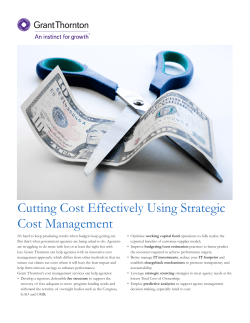 Cutting Cost Effectively Using Strategic Cost