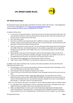 CPL Mixed Game Rules - Canberra Players League
