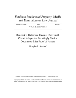 Bouchat v. Baltimore Ravens - FLASH: The Fordham Law Archive of
