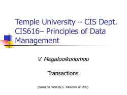 Transactions - CIS @ Temple University