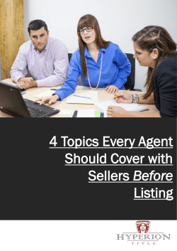 4 Topics Every Agent Should Cover with Sellers